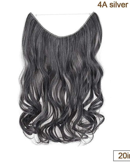 20-Inch Versatile Adjustable Invisible Wire Hair Extensions - Curly and Sleek Options