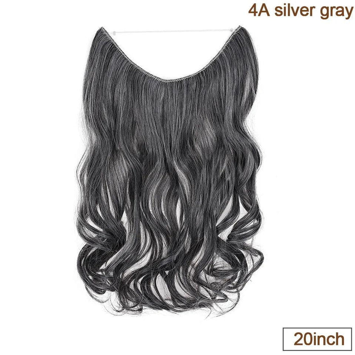 20-Inch Versatile Adjustable Invisible Wire Hair Extensions - Curly and Sleek Options