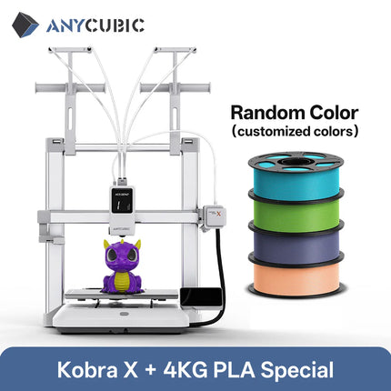 ANYCUBIC Kobra X 3D Printer - 600mm/s Speed, AI Detection, 19 Colors