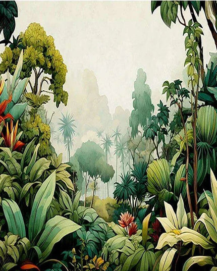 Tropical Haven Handcrafted Rainforest Wall Mural