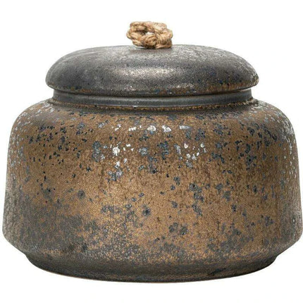 Elegant Vintage Gilt Ceramic Tea Pot - Artistic Storage Solution and Stylish Home Accent