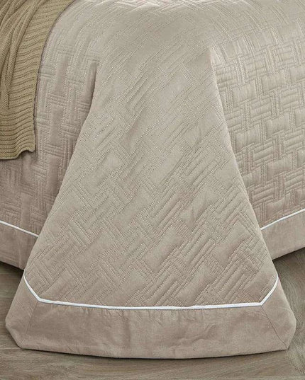 Luxurious 100% Cotton Quilted Plaid Bed Cover - Multi-Functional Euro Comfort Topper