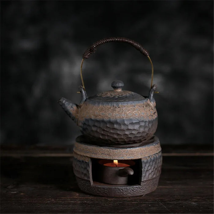Japanese Ceramic Tea Stove Set - Antique Tea Pot Warmer