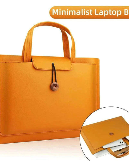 Stylish Faux Leather Laptop Tote with Innovative Features for MacBook Air and Tech Essentials