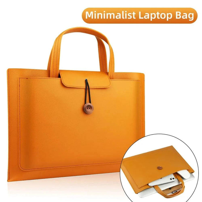 Stylish Faux Leather Laptop Tote with Innovative Features for MacBook Air and Tech Essentials