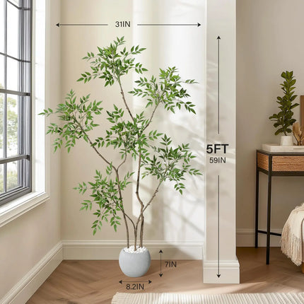 Artificial Nandina Tree in Decorative Planter – 150–210 cm