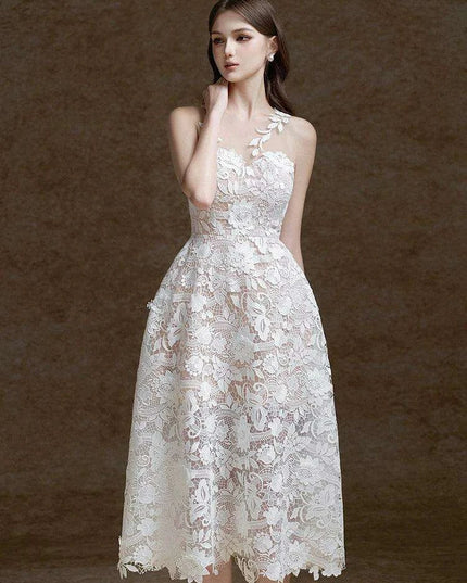 Summer Elegant Floral Lace Evening Dress - A Timeless Statement of Style