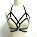 Strappy Open Cup Hollow Bandage Bra with Lace Halter
