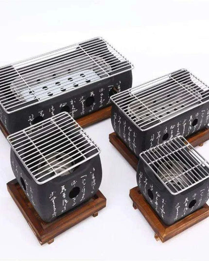 Portable Japanese & Korean Charcoal BBQ Grill Kit with Aluminium Alloy Stove: Your Ultimate Grilling Companion