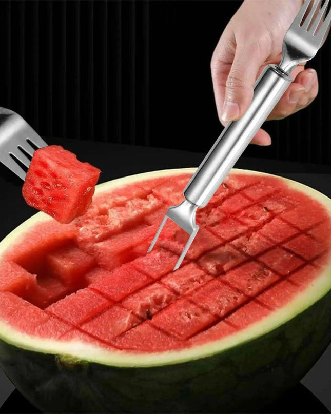 Ultimate 2-in-1 Stainless Steel Fruit Cutter and Serving Tool