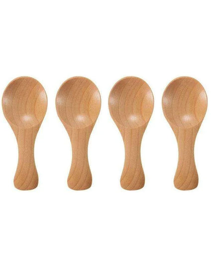 Eco-Friendly Mini Wooden Spice Spoons Bundle - Set of 4