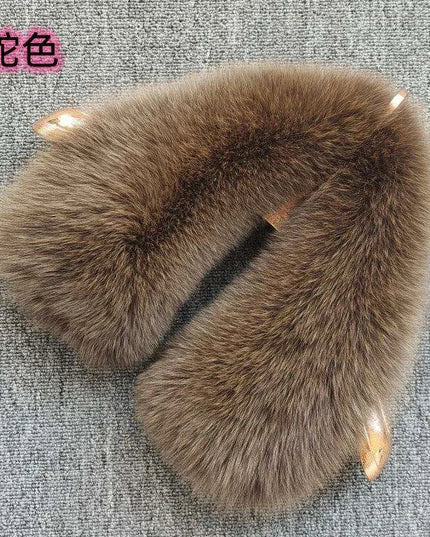 Luxury Fox Fur Winter Scarf with Versatile Detachable Collar - A Statement of Winter Elegance