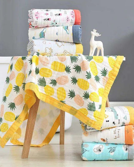 Charming Cartoon Cotton Swaddle Blanket for Infants - Multi-Functional Baby Wrap