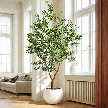 6Ft / 7Ft / 8Ft Large Faux Artificial Olive Tree Lifelike Tall Decorative Plant For Home & Outdoor Decoration 6ft-7ft-8ft-large-faux-artificial-olive-tree-lifelike-tall-decorative-plant-for-home-outdoor-decoration