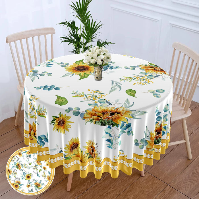 Waterproof Dining Tablecloth: Elegant 63-Inch Polyester Cover with Feather-Light Design