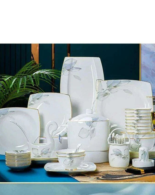 Sophisticated White Ceramic Dining Essentials Set