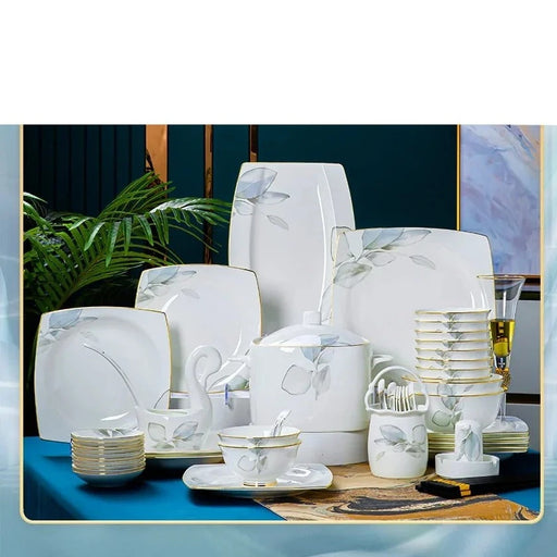 Elegant White Ceramic Dinnerware Set