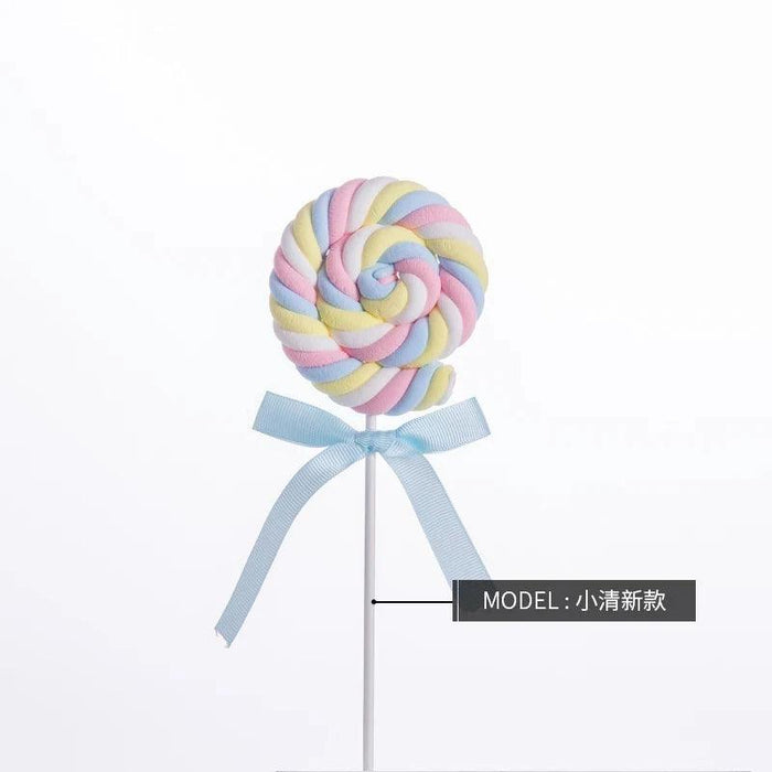 Charming Faux Cotton Candy Lollipop - Ideal for Sweet Displays, Kids' Photography, and Wedding Decorations
