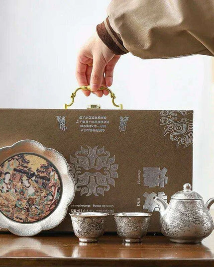 Exquisite Authentic Gilded Porcelain Mug Silver Tea Set – The Ultimate Gift for Special Occasions