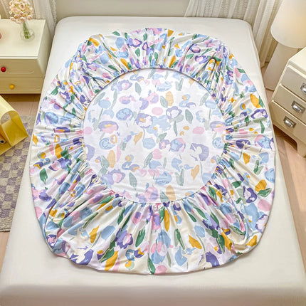 Housewear Cotton Fitted Sheet - Soft, Comfortable, Elastic Band, Print