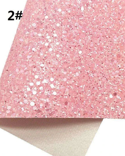 Sparkling Pink Chunky Glitter Faux Leather Craft Sheets - Essential for DIY Creators