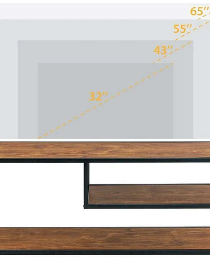 Contemporary 65" TV Stand with Unique 2+3 Storage Design - Versatile Entertainment Solution