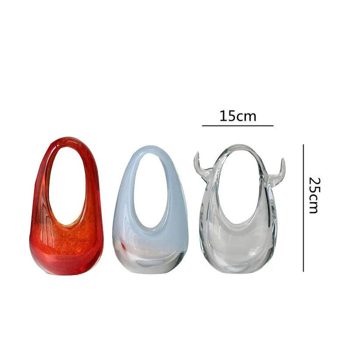 Chic Stained Glass Handbag Vase for Elegant Home Decor