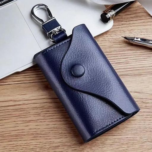 Leather Key Wallet Organizer with Stylish Multi-functional Design