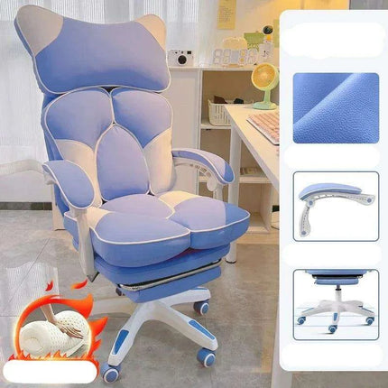 Nordic Luxe Gaming Chair with Genuine Leather and 360-Degree Swivel