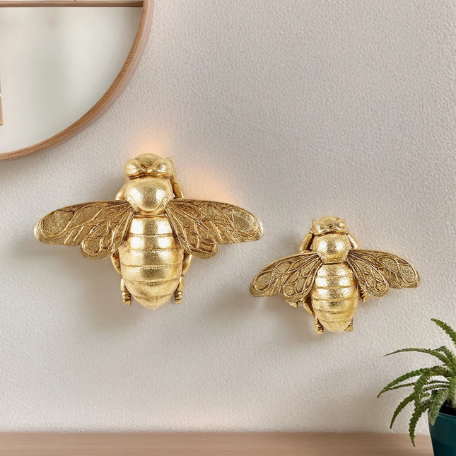 Golden Bee Wall Sculpture – Decorative Metal Wall Art