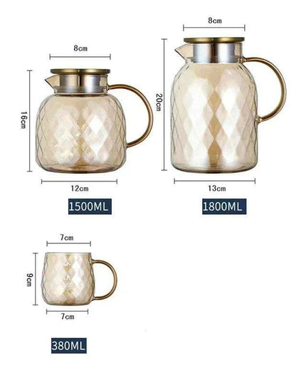 Amber Elegance: Stunning Glass Teapot with Yixing Clay Kettle and Built-in Strainer