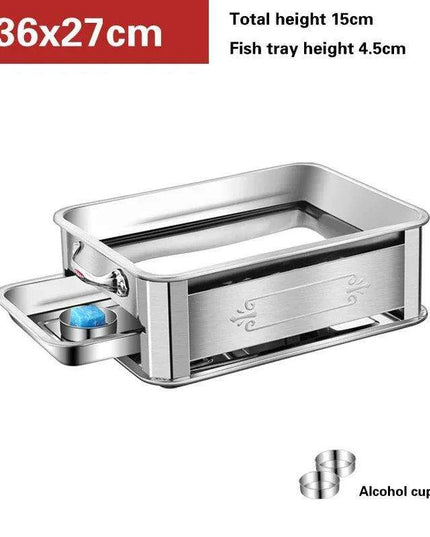 Deluxe Stainless Steel Fish Grilling Kit with Infusion Tray and Korean BBQ Features