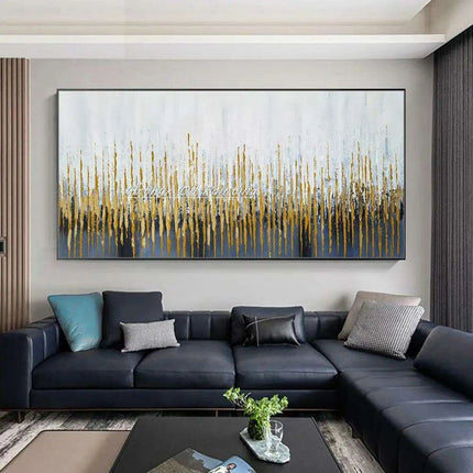 Hand-Painted Abstract Oil Canvas: Artistic Elegance for Chic Home Decor