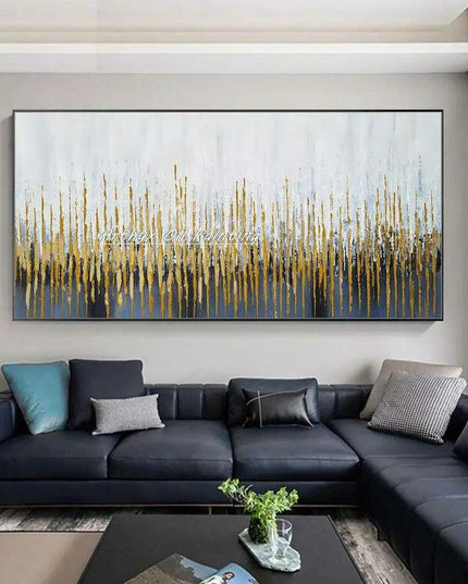 Hand-Painted Abstract Oil Canvas: Artistic Elegance for Chic Home Decor
