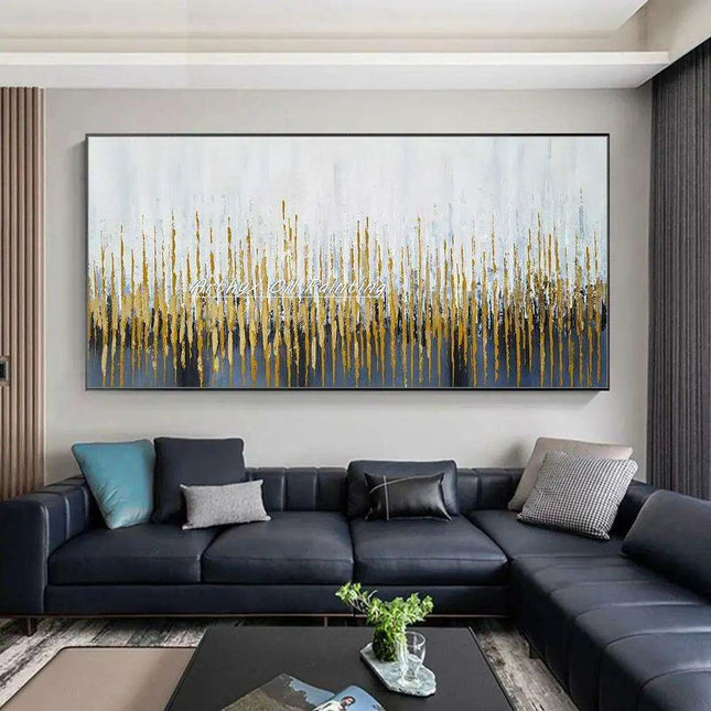 Hand-Painted Abstract Oil Canvas: Artistic Elegance for Chic Home Decor