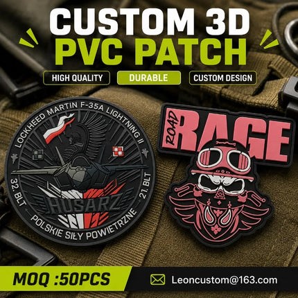 GiftWorks Custom 3D PVC Tactical Patch - Waterproof, Personalized Logo