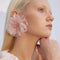 White yarn exaggerated earrings 2025 new fashion Korean version big flowers super fairy fashion bride 925 silver needle earrings white-yarn-exaggerated-earrings-2025-new-fashion-korean-version-big-flowers-super-fairy-fashion-bride-925-silver-needle-earrings