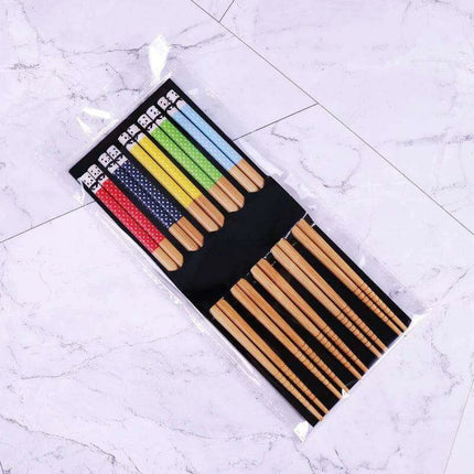 Eco-Friendly Bamboo Chopsticks Set - 5 Pairs for Sushi and Asian Delicacies