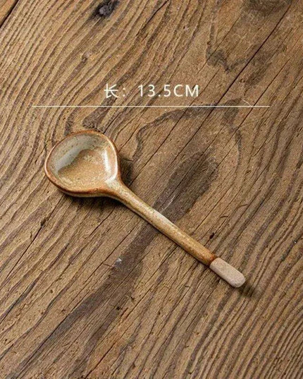 Sophisticated Long-Handled Japanese Ceramic Ladle - A Must-Have Dining Accessory