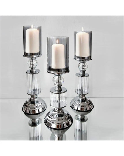 Exquisite Crystal Glass Candle Holder Set for Sophisticated Home Décor