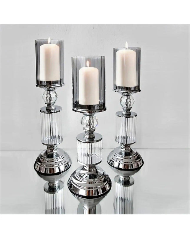 Exquisite Crystal Glass Candle Holder Set for Sophisticated Home Décor