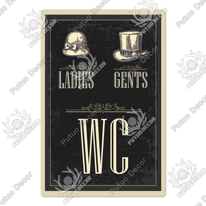 Vintage Charm Toilet Wall Art for Quirky Bathroom Decor