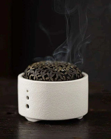 Elegant Zen Ceramic Incense Burner with Mesh Cover - Stylish Home Decor Ashtray and Relaxation Plate