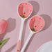 Strawberry Dreams Ceramic Soup Ladle with Hand-Painted Cartoon Patterns