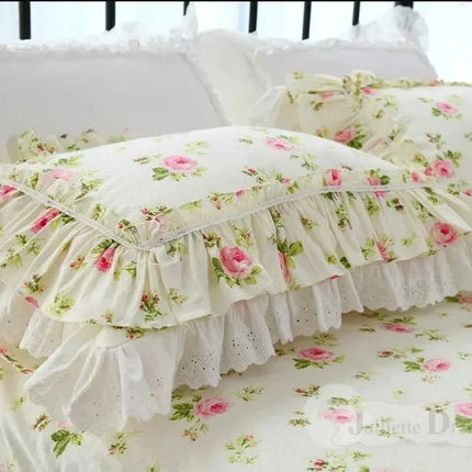2pcs Pastoral Print Pillow Case Luxruy Ruffle Lace Pillow Cover Bedding Cushion Cases Home Decor Pillow Sham Satin Pillowcase 2pcs-pastoral-print-pillow-case-luxruy-ruffle-lace-pillow-cover-bedding-cushion-cases-home-decor-pillow-sham-satin-pillowcase