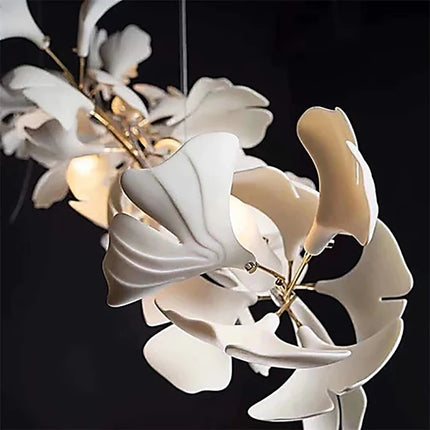 Luxury Ginkgo Leaf LED Chandelier — Nordic Pendant, Custom Sizes