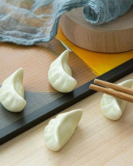 Charming Ceramic Dumpling Chopsticks Holder Set for Elegant Japanese Dining