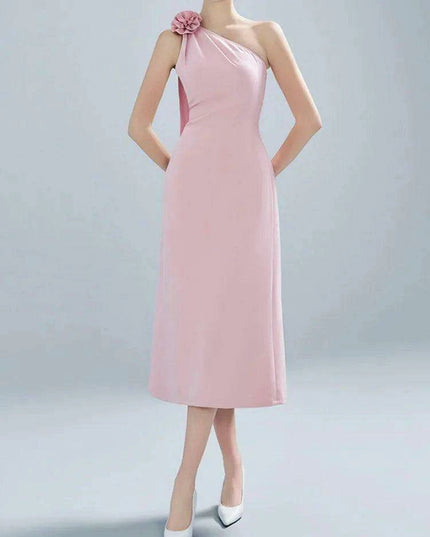 Elegant 3D Floral Asymmetrical Summer Evening Gown for Women - Tailored Party Dress 2024 Collection