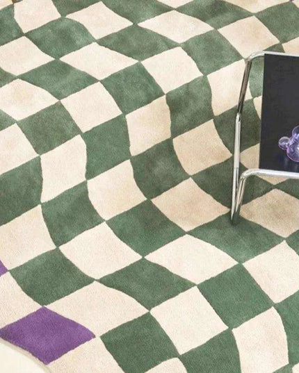 Regal Ruby Luxe Checkerboard Area Rug