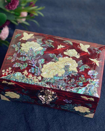 Luxury Mother of Pearl Jewelry Box with Mirror - Ideal Gift for Organizing Earrings, Necklaces, Rings & More